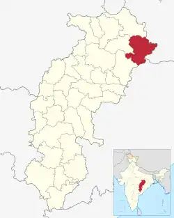 Location in Chhattisgarh