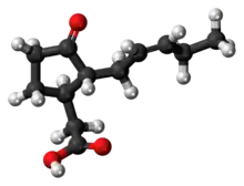 Ball-and-stick model of jasmonic acid