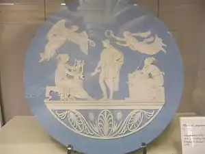 Apotheosis of Virgil; by John Flaxman; c.1776; jasperware; diameter: 41 cm; Harris Museum, Preston, Lancashire, UK