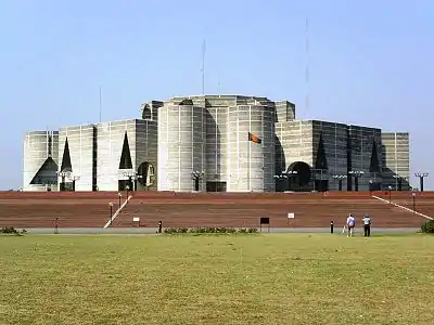 Image 14Jatiyo Sangsad Bhaban is the National Assembly Building of Bangladesh, located in the capital Dhaka. It was created by architect Louis I. Kahn and is one of the largest legislative complexes in the world. It houses all parliamentary activities of Bangladesh.Photo Credit: Karl Ernst Roehl