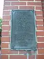 Plaque dedication of the wall donated by the United Daughters of the Confederacy.