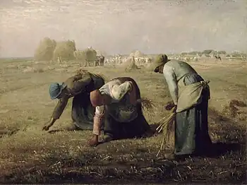 The Gleaners; by Jean-François Millet; 1857; oil on canvas; 0.84 x 1.12 m; 	Musée d'Orsay