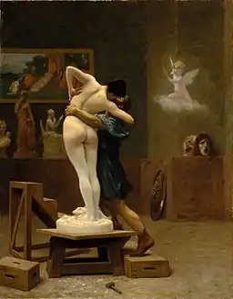 Pygmalion and Galatea, 1890, Metropolitan Museum of Art, seen in the background of The Artist and His Model.