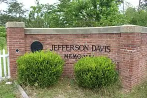 Entrance to the site from Jeff Davis Park Road