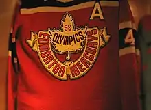 Red coloured jersey with a maple leaf crest