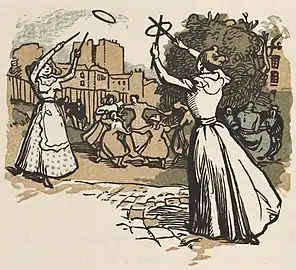 Jeu des grâces dans la rue, illustration de Paysages et coins de rues de Jean Richepin