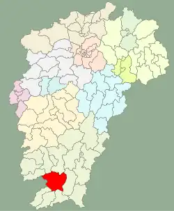 Location in Jiangxi