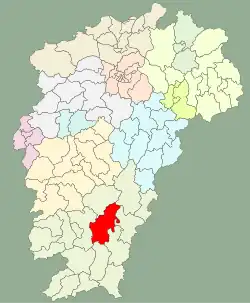 Location in Jiangxi