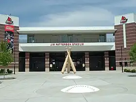 Front entrance to Jim Patterson Stadium