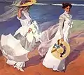 Walk on the Beach by Joaquín Sorolla