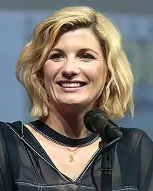 Colour photograph of Jodie Whittaker in 2018