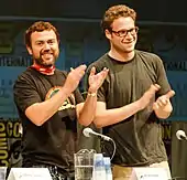 Joe Lo Truglio and Seth Rogen at the 2010 San Diego Comic-Con International in San Diego, California.