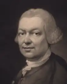 head and shoulders mezzotint of an English gentleman in the 1750s