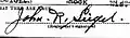 Signature of John Robert Siegel aka Jack Atto Siegel 1942