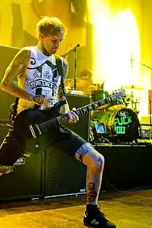 Weinhofen performing in 2009 with his former band Bring Me the Horizon