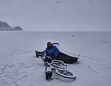 Jonas Deichmann in Russia, during his record-braking world’s longest triathlon