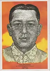 A postcard depicting Jose Abad Santos