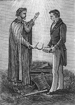 Image 14Joseph Smith receiving the Golden Plates (from History of the Latter Day Saint movement)