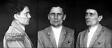 a series of three black and white head and shoulders photographs