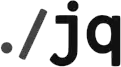 The characters "./jq" in black, monospace font