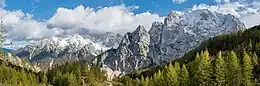 The Julian Alps seen from the Vršič Pass