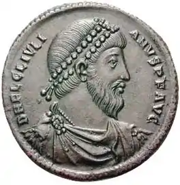 Roman coin with the portrait of Julian, who spent his winters writing in Paris