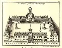 Drawing after an engraving by Matthäus Merian (1648)