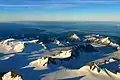 Several prominent peaks in the icefield