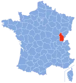 Location of Jura in France