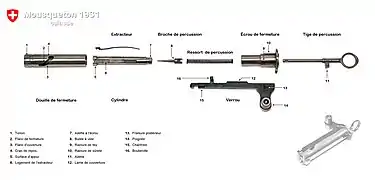 K31 bolt disassembled