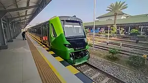 The Jakarta–Bandung HSR Feeder Train at Bandung Station towards Padalarang