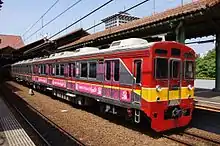 Former Tokyu 8500 series EMU set 8613 on a KRL Jabotabek commuter service in Jakarta, November 2011