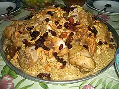 Image 10Kabsa also called Majboos, famous in Saudi Arabia, Kuwait, Qatar, Oman, Bahrain, and United Arab Emirates (from Culture of Asia)