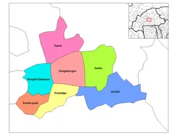 Tanghin-Dassouri Department location in the province