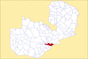 District location in Zambia