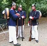 German Reenactors wearing full dress Imperial German uniforms.