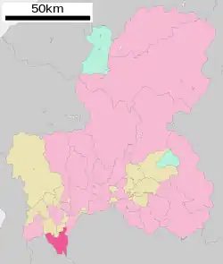 Location of Kaizu in Gifu Prefecture