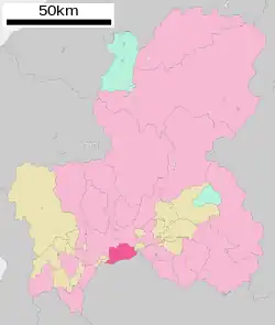 Location of Kakamigahara in Gifu Prefecture