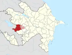 A map showing Kalbajar District's location