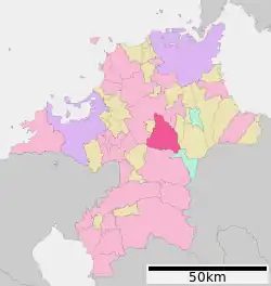 Location of Kama in Fukuoka Prefecture