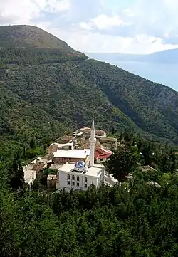 The mosque of Kaninë from above