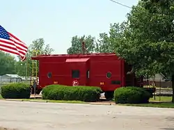 This historic Kansas City Southern Railway Caboose No. 383 pays homage to the importance of the railroad to Gravette's economy and history.