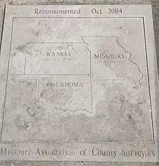 Kansas-Missouri-Oklahoma tripoint marker