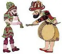 Image 50Karagöz and Hacivat are the lead characters of the traditional Turkish shadow play, popularized during the Ottoman period. (from Culture of Turkey)