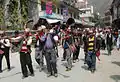 Nepal.  Straight trumpets karnal. Curved trumpet Ransingha.