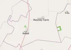 Map of Banatska Topola and other settlements in the neighborhood