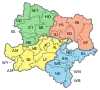 Map indicating the districts of Lower Austria