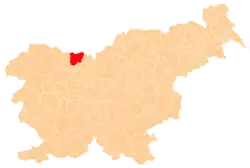 Location of the Municipality of Tržič in Slovenia