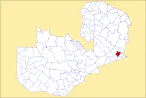 District location in Zambia