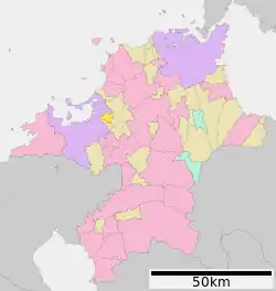 Location of Kasuya in Fukuoka Prefecture